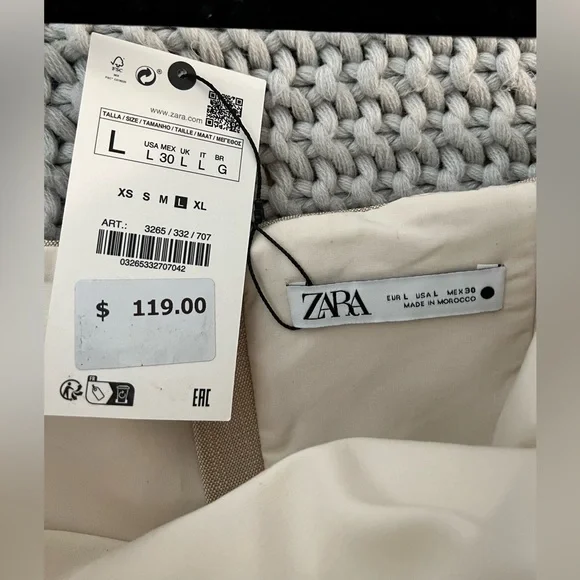 NWT Zara Structured Strapless Dress with One off the Shoulder Sleeve - Picture 11 of 12